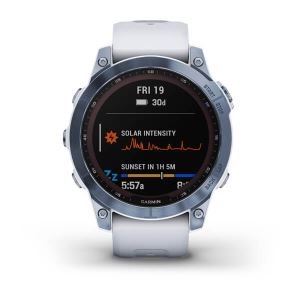 Garmin fenix 7 Sapphire Solar, wei/blau - GPS Multisport Smartwatch